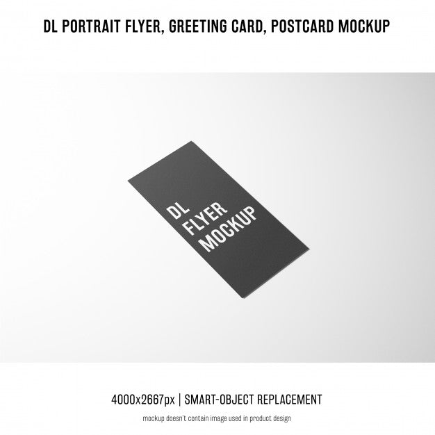 Free Dl Portrait Flyer, Postcard, Greeting Card Mockup Psd