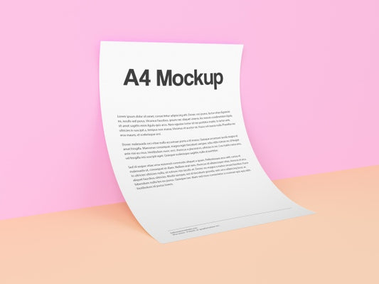 Free Document On Pink Background Mock Up Psd