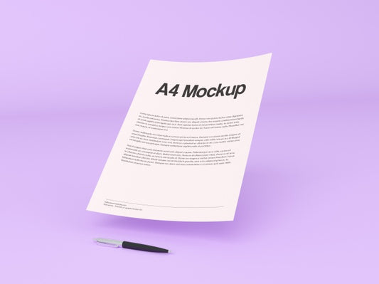 Free Document On Purple Background Mock Up Psd