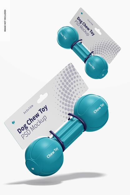 Free Dog Barbell Chew Toys Packaging Mockup, Falling Psd