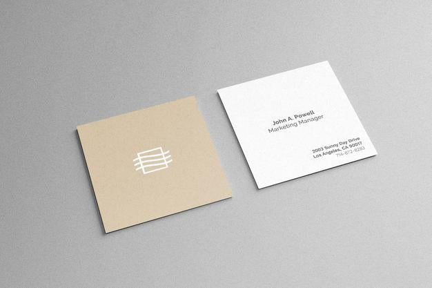 Free Double Sided Square Business Card Mockup Psd