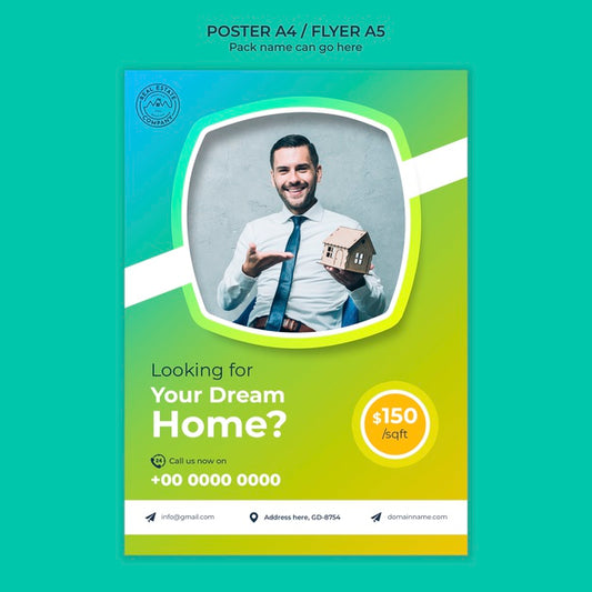 Free Dream Home Poster Template Psd