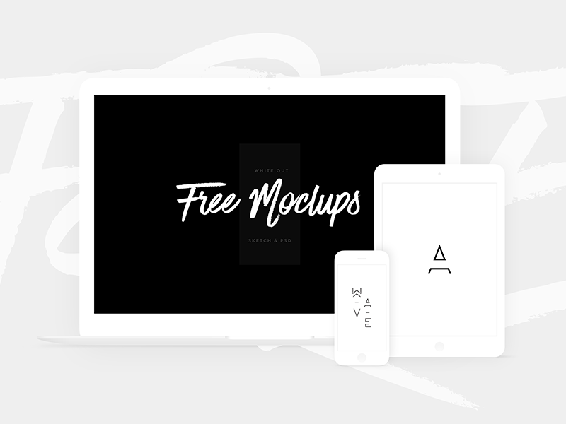 Free White Devices Mockups - Sketch and PSD