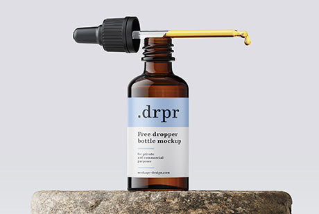 Free Dropper Bottle Mockup