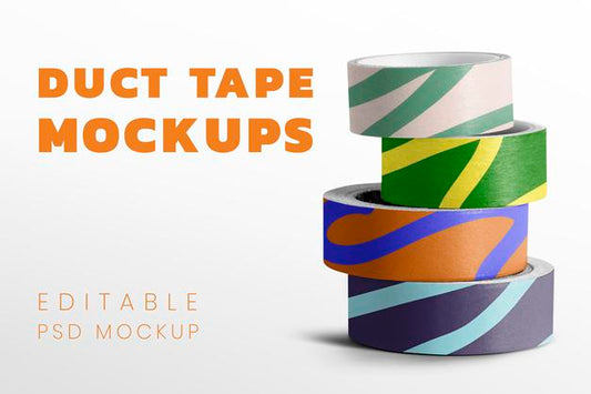 Free Duct Tape Pile Mockup Design Psd