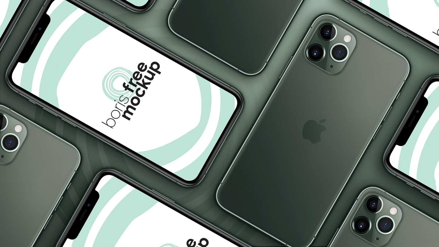 Free iPhone 11 Pro Max Mockup Top View