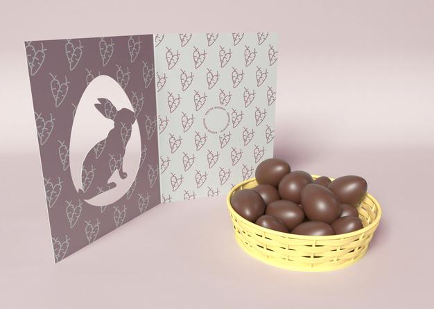 Free Easter Card With Chocolates Mockup Psd