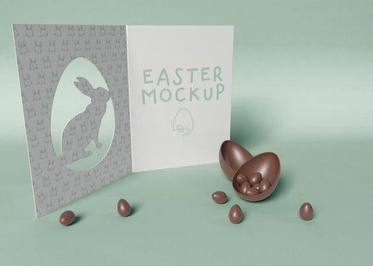 Free Easter Card With Chocolates Mockup Psd