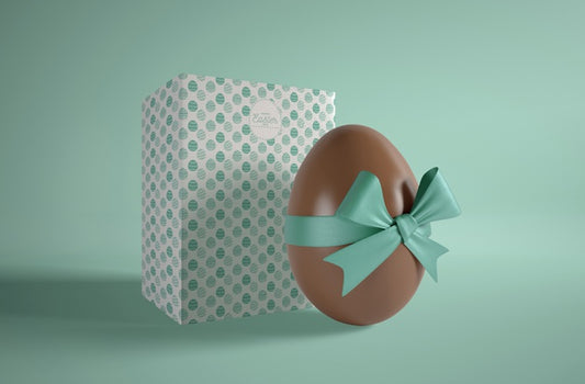 Free Easter Chocolate Egg Wrapped On Table Psd