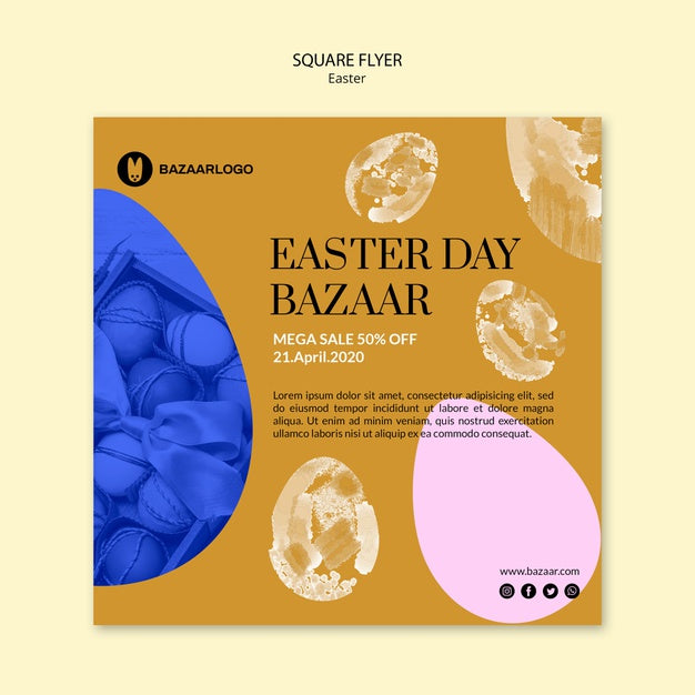 Free Easter Concept Square Flyer Psd