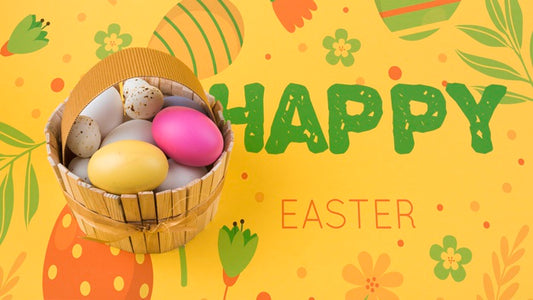 Free Easter Day Eggs Mockup Psd