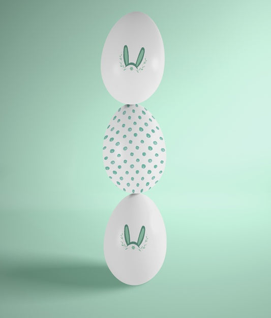 Free Easter Eggs Placed On Tap Of Each Other Psd