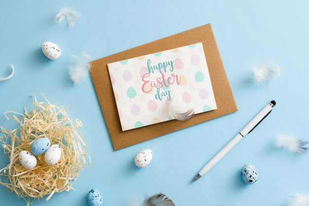 Free Easter Greeting Card With Envelope Psd