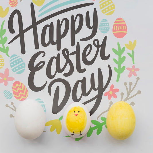 Free Easter Mockup With Chicken Egg Psd