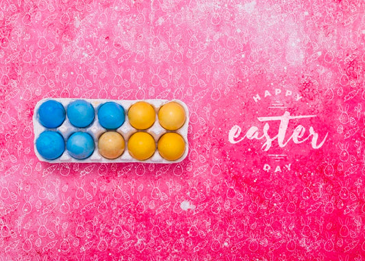 Free Easter Mockup With Egg Box Psd