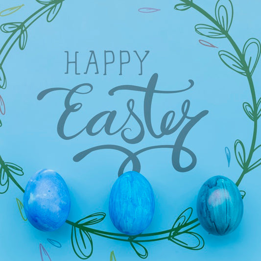 Free Easter Mockup With Egg Line Psd