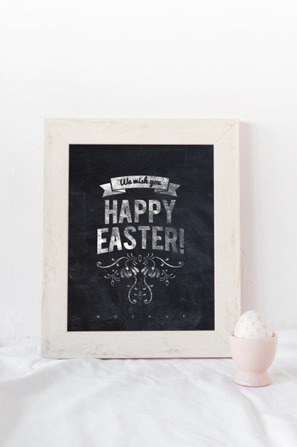 Free Easter Mockup With Frame Psd
