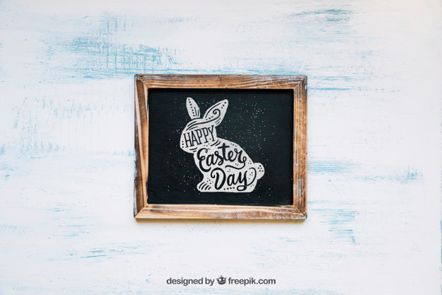 Free Easter Mockup With Slate Psd