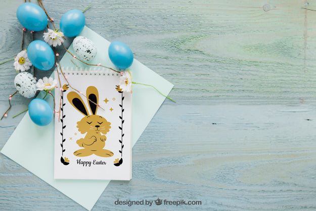 Free Easter Mockup With Space On Right Psd