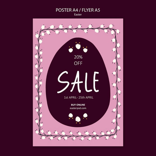 Free Easter Sales Flyer Or Poster Template Psd