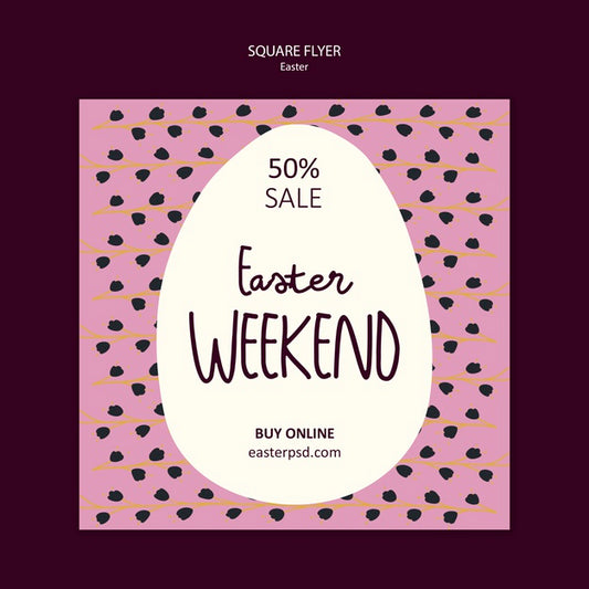 Free Easter Weekend Sales Square Flyer Psd