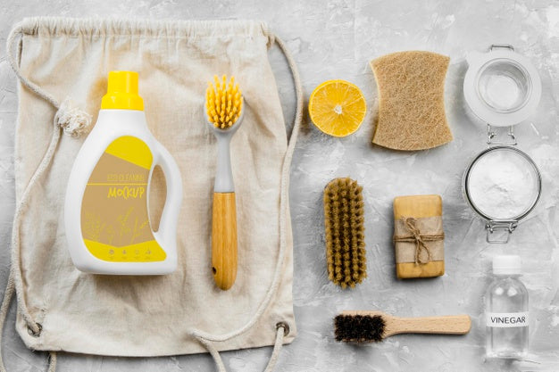 Free Eco Cleaning Products Arrangement Psd