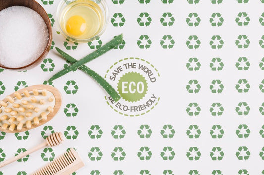 Free Eco Friendly Arrangement With Mock-Up Psd