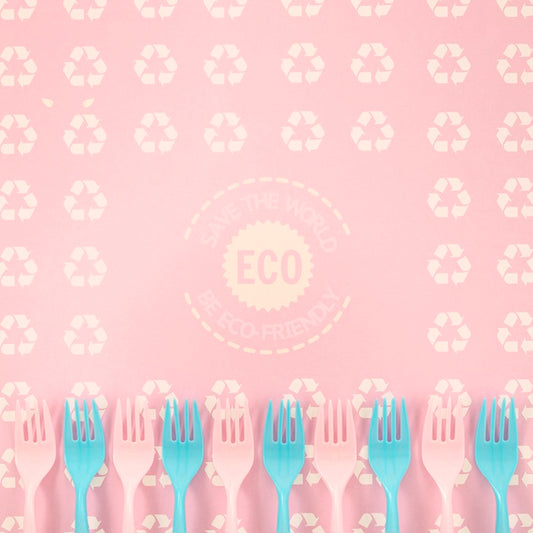 Free Eco-Friendly Forks With Background Mock-Up Psd