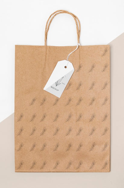 Free Eco Friendly Paper Bag And Price Tag Mock-Up Psd