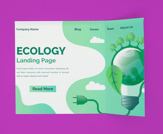 Free Ecology Landing Page Mock-Up Psd