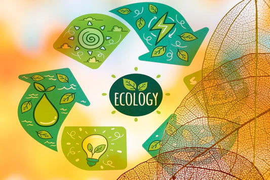 Free Ecology Logo With Translucent Leaves Psd