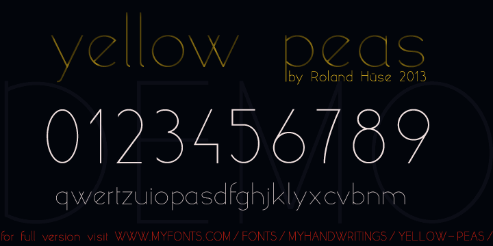 Free yellow peas Font