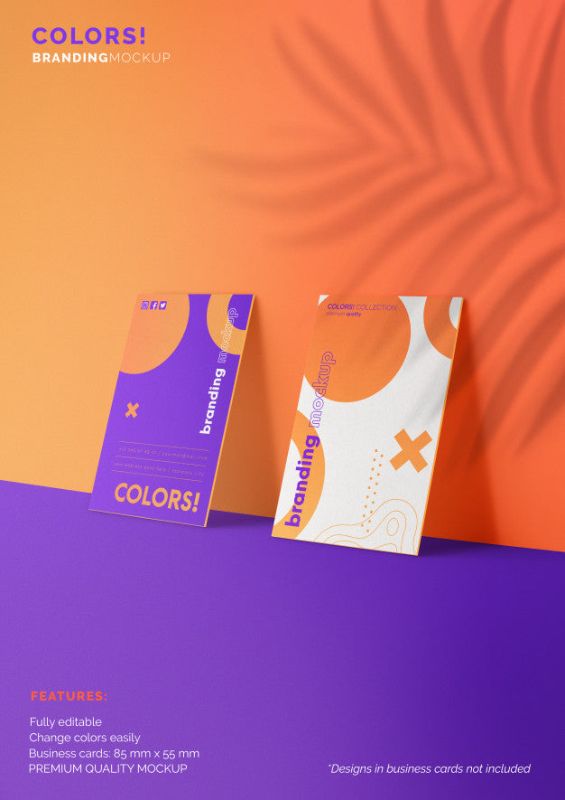 Free Editable Branding Mockup With Two Business Cards Psd