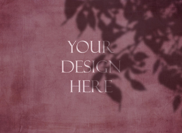 Free Editable Grunge Mock Up With Floral Shadow Overlay Background Psd