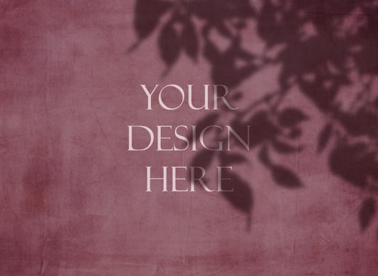 Free Editable Grunge Mock Up With Floral Shadow Overlay Background Psd
