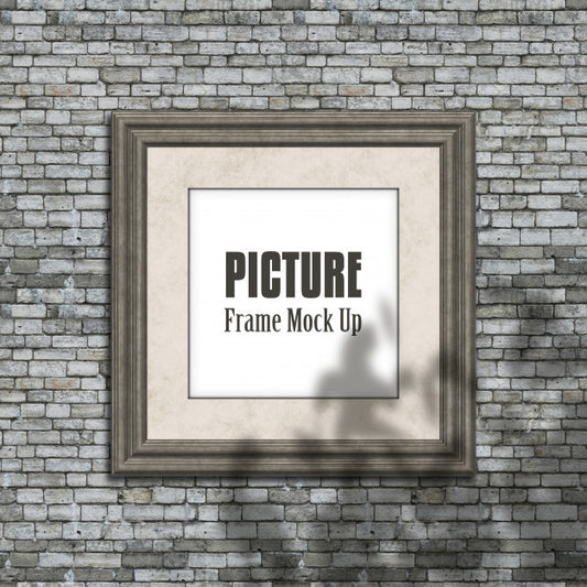 Free Editable Picture Frame Mock Up With Blurred Shadow Overlay Psd