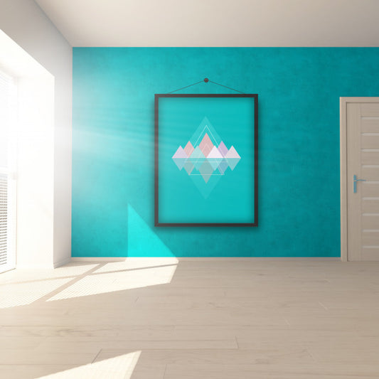 Free Editable Room Interior Mock Up With Hanging Picture - Insert Your Own Picture In Frame Psd