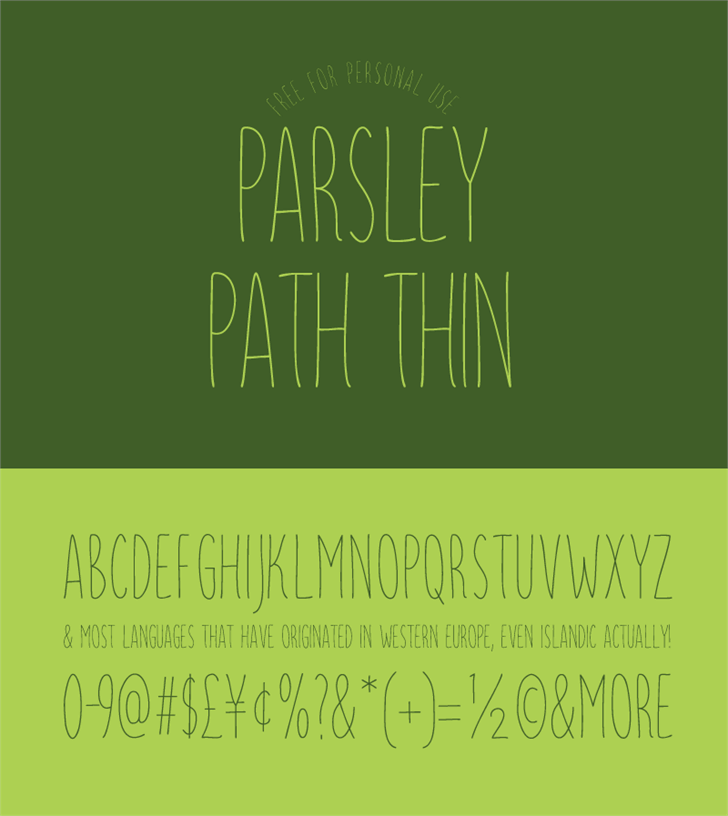 Free Parsley Path Thin Font