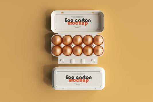 Free Egg Carton Mockup With Brown Eggs Psd