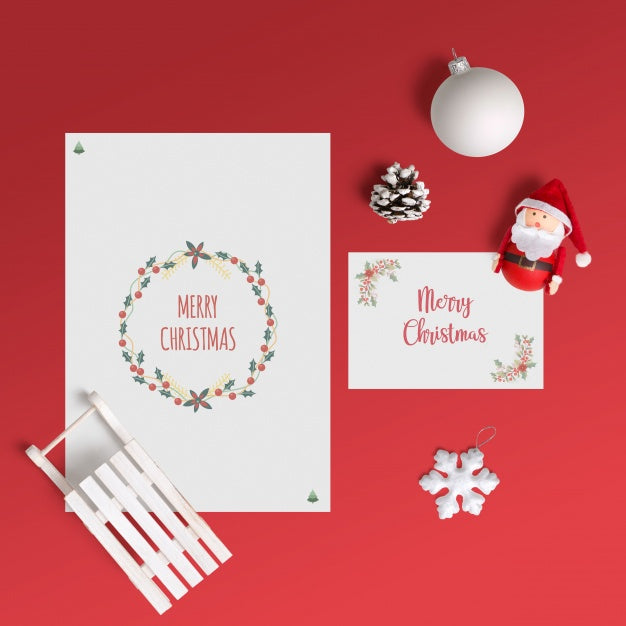 Free Elegant Christmas Card Mockup Psd