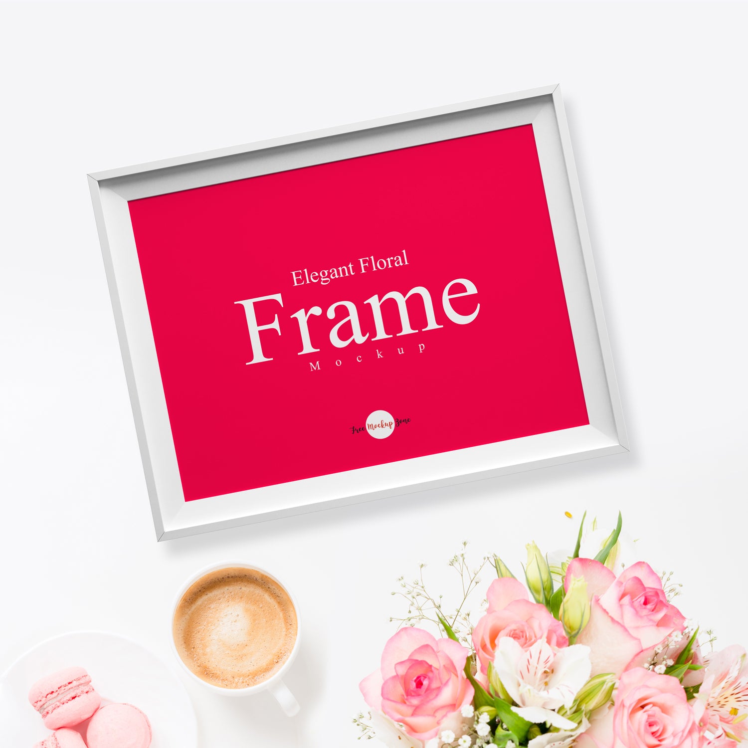 Free Elegant Floral Frame Mockup