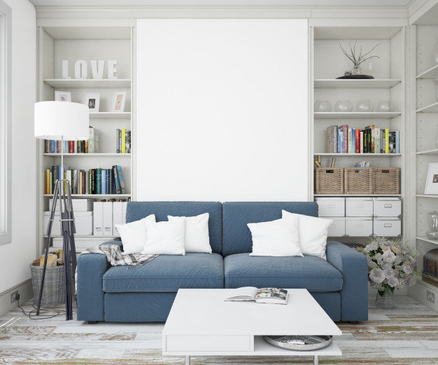 Free Elegant Living Room With Sofa And Mockup Wall Psd