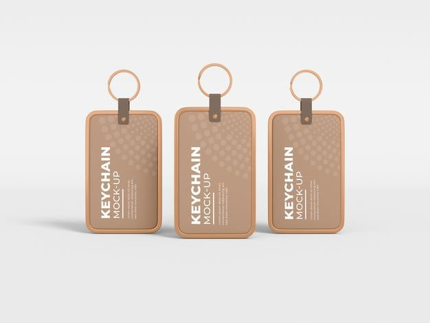 Free Elegant Metal Border Leather Keychain Mockup Psd