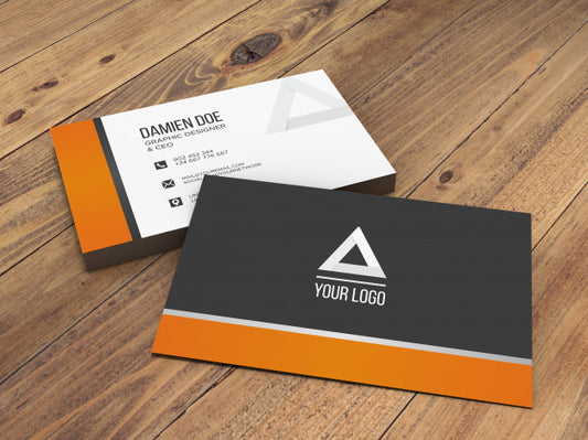 Free Elegant Realistic Wooden Background Business Card Mockup Psd