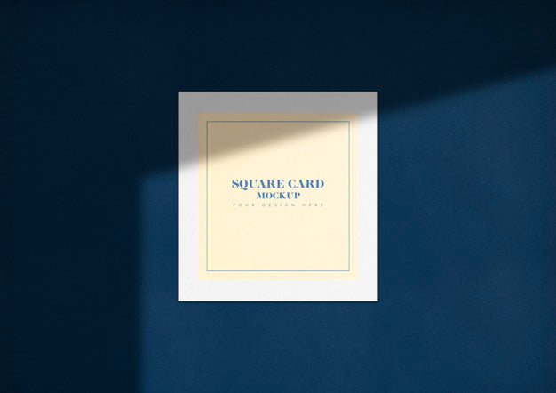 Free Elegant Square Card Mockup With Shadow Psd