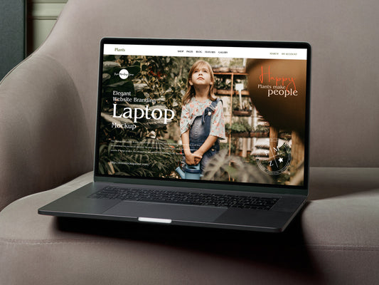 Free Elegant Website Branding Laptop Mockup