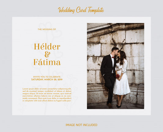 Free Elegant Wedding Card Template With Photography Psd
