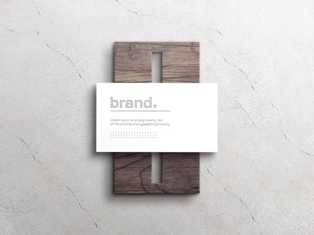 Free Elegant White Business Card Mockup With Letterpress Effect Psd