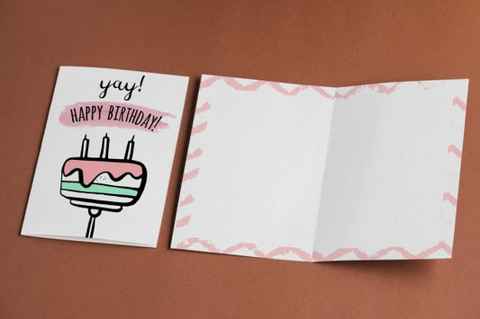 Free Empty Birthday Card Mockup Psd