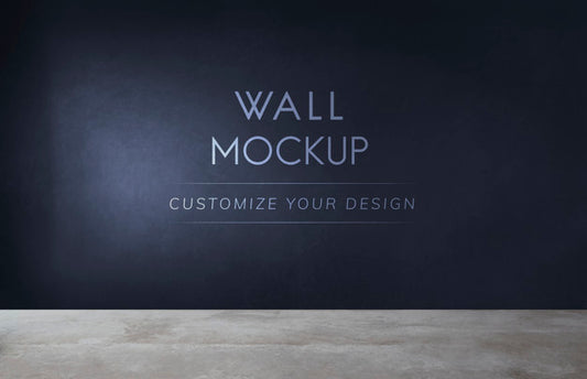 Free Empty Room With A Black Wall Mockup Psd